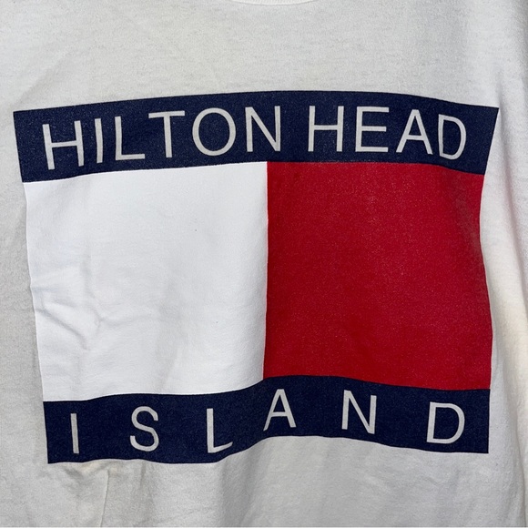 vintage 90s Hilton Head South Carolina Tommy Rip Off Shirt XL Tourist Summer SC - Picture 2 of 4